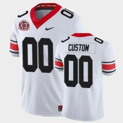 Men's Custom Georgia Bulldogs Jersey White 40th Anniversary Al...