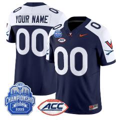 Custom Virginia Cavaliers Jersey Name, Number 2025 ACC Champio...