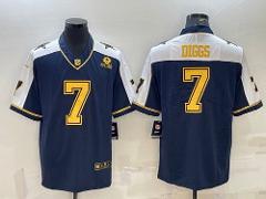 Men's Cowboys #7 Trevon Diggs Navy Gold With 1960 Patch Limite...