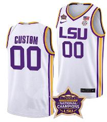 LSU Tigers College Basketball Champions Custom 2023 Jersey Sti...