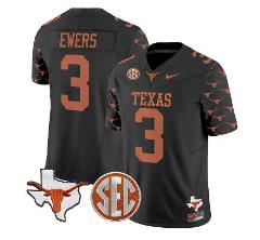 Quinn Ewers Jersey #3 Texas Longhorns State College Football S...