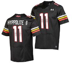 Maryland Terrapins Ruben Hyppolite I Jersey #11 Football Black...