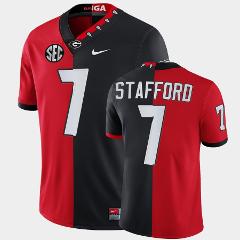 Georgia Bulldogs #7 Matthew Stafford Red Black 100th Season Al...