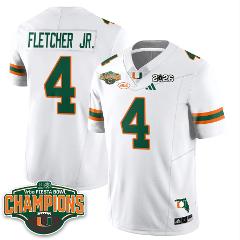 Mark Fletcher Jr Jersey #4 Miami Hurricanes 2026 Fiesta Bowl C...