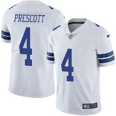 Youth kids Cowboys #4 Dak Prescott white Stitched Football jersey