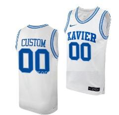 Custom Xavier Musketeers Jersey College Basketball White Throw...