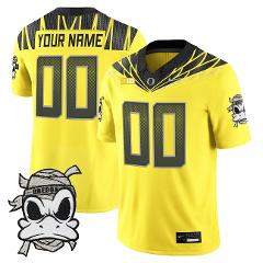 Custom Oregon Ducks 2025 Jersey Mummy Duck Vapor Limited Stitc...