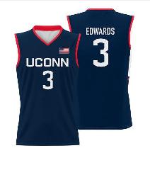 Aaliyah Edwards Jersey UConn Huskies College Basketball Navy #3