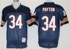 Mens Walter Payton #34 Football Game Replica Jersey Navy