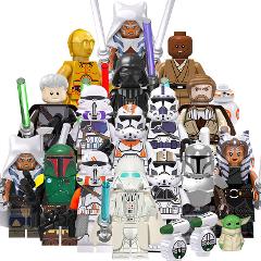 16pcs Star Wars The Mandalorian, Ahsoka, Vader, Rahm Kota & Mo...