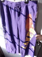 Women's LA Lakers NBA Wide Leg Graphic Pants - Purple 2XL