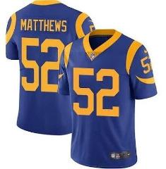 Men's Clay Matthews Rams color rush football jersey blue