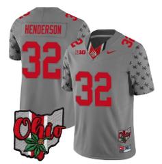 Men's Ohio State Buckeyes Treveyon Henderson Jersey #32 Altern...