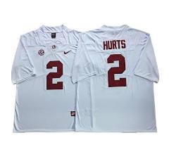 Alabama Crimson Tide #2 Jalen Hurts White Football Jersey