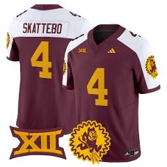 Cam Skattebo Jersey #4 Arizona State Sun Devils Throwback Stit...