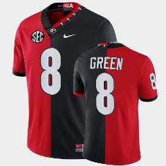 Georgia Bulldogs #8 A.J. Green Red Black Split Edition 100th A...