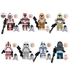 8pcs Star Wars Phase I Bomb Squad Troopers & Commander Minifig...