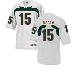 Miami Hurricanes #15 Kaaya NCAA College Football Jersey White