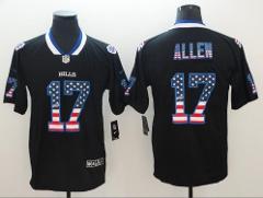 Mens Josh Allen #17 Football Replica Jersey USA Flag Edition B...