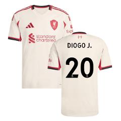 Diogo Jota #20 Liverpool 2025-26 Away Mattch Jersey  Cream