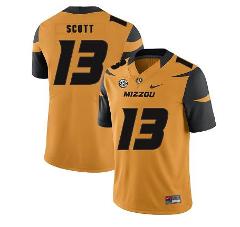 Missouri Tigers #13 Kam Scott NCAA College Football Jersey Gold