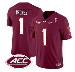 Kyron Drones Jersey #1 Virginia Tech Hokies Limited College Fo...