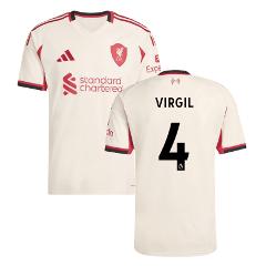 Liverpool 2025-26 VIRGIL 4 Away Jersey  Cream
