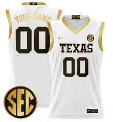 Custom Texas Longhorns Jersey 2024 Lightweight Basketball Whit...