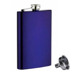 8oz Electric Blue Stainless Steel Hip Flask by Top Shelf Flasks