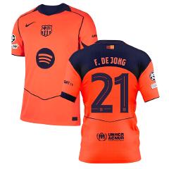 Frenkie de Jong 21 Barcelona 2025-26 Third Match Jersey  Orange