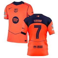 Ferran Torres 7 Barcelona 2025-26 Third Match Jersey  Orange