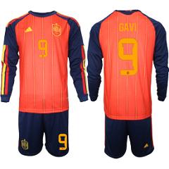 Spain #9 GAVI Jersey Team x World Cup 2026 Long Sleeve Home Re...