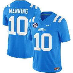 Men's Eli Manning Jersey #10 Ole Miss Rebels Football Vapor Li...