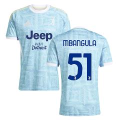 Mbangula 51 Juventus 2025-26 Away Match Jersey  Light Blue