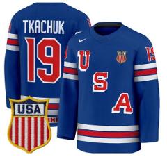 Matthew Tkachuk Jersey 19 Usa Olympic 2026 Premium Hockey Stit...
