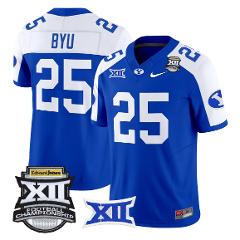 BYU Jersey #25 BYU Cougars 2025 Big 12 Championship Vapor Stit...