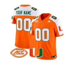 Men's Custom Jersey Miami Hurricanes ACC Patch Football Stitch...