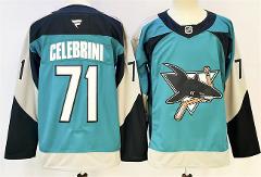 San Jose Sharks #71 Macklin Celebrini Teal 2025 Alternate Stit...