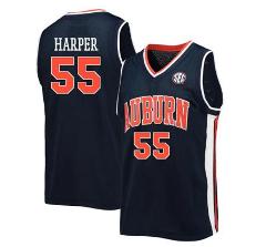 Jalen Harper Jersey Auburn Tigers College Basketball Navy #55