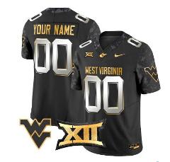 Custom West Virginia Mountaineers Jersey Gold Vapor Football B...