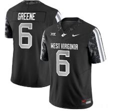 Men's West Virginia Mountaineers #6 Garrett Greene Jerseys Back
