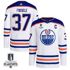 Warren Foegele 37 Edmonton Oilers 2024 NHL Playoffs  Away Jers...