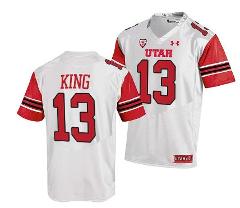 Utah Utes #13 Landen King Jersey College Football White