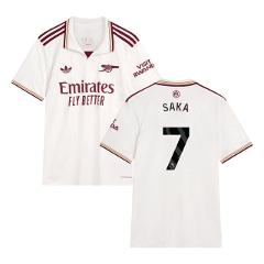 Bukayo Saka #7 Arsenal 2025-26 Third Jersey  Cream