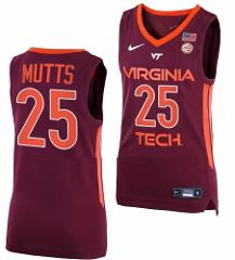 Men's Justyn Mutts  #25 Jersey Virginia Tech Hokies Basketball...