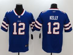 Mens Jim Kelly #12 Football Replica Jersey Blue