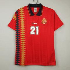 Luis Enrique 21 Spain 1994 Retro Jersey  Men Red