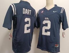 Ole Miss Rebels #2 Jaxson Dart Jersey NCAA Football Deep Blue