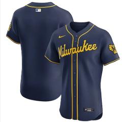 Milwaukee Brewers Vapor Premier Elite Patch Jersey Navy