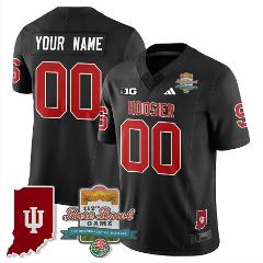 Custom Indiana Hoosiers Jersey Rose Bowl 112th Patch Limited S...